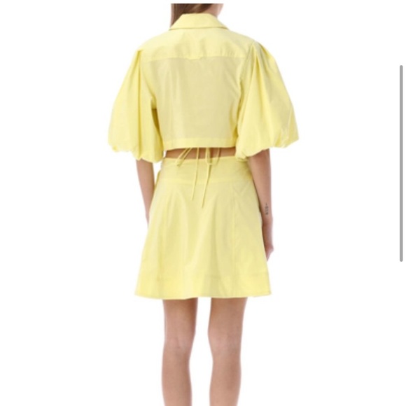 SIMKHAI Aulora Cut-Out Poplin Minidress Yellow Small - Picture 2 of 5